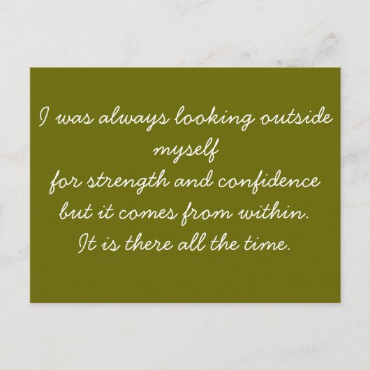 Carte postale fiable - confiance en soi (Devant)