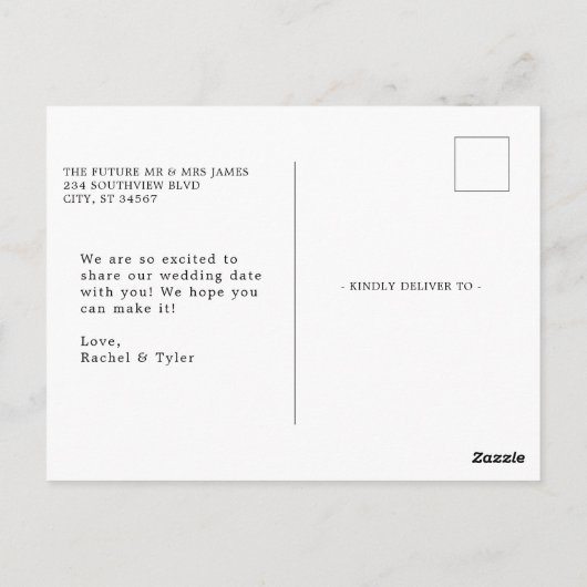 Carte Postale Fiançailles de légende officiel Enregistrer la dat (Dos)