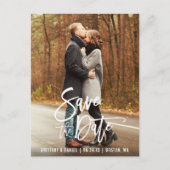 Carte Postale Fiançailles De Script De Brosse Moderne Enregistre (Devant)