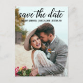 Carte Postale Fiançailles De Script Moderne Enregistrer La Date  (Devant)