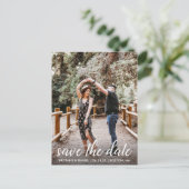 Carte Postale Fiançailles De Script Moderne Enregistrer La Photo (Debout devant)