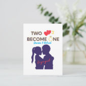 Carte Postale Fiançailles Deux cœurs deviennent un  (Debout devant)