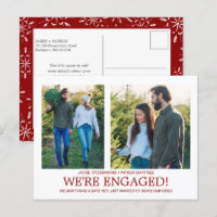 Fiançailles Faire-part 2 photo Motif de flocon de 