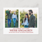 Carte Postale Fiançailles Faire-part 2 photo Motif de flocon de (Devant)