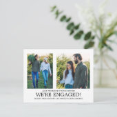 Carte Postale Fiançailles Faire-part photo Snowflake Motif (Debout devant)