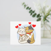 Carte Postale Fiançailles Fête des mariées Rouge Mariage Love Ch (Debout devant)