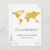 Carte postale fiançailles Gold (Devant / Derrière)