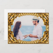 Carte postale Fiançailles Gold Photo Frame (Devant / Derrière)