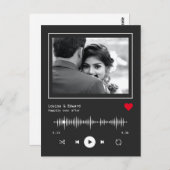 Carte Postale Fiançailles Mariage du lecteur de musique (Devant / Derrière)