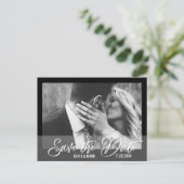 Carte Postale Fiançailles Mariage moderne ENREGISTRER LA DATE | (Debout devant)