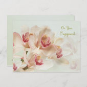 Carte Postale Fiançailles - Orchidées blanches en pleine florais (Devant / Derrière)