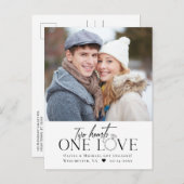 Carte postale Fiançailles photo One Love (Devant / Derrière)