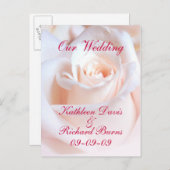 Carte postale Fiançailles romantique Rose (Devant / Derrière)