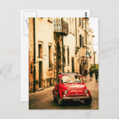 Carte Postale Fiat 500, Cinquecento en Italie (Devant / Derrière)