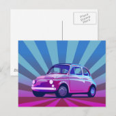 Carte Postale Fiat 500 Coloré (Devant / Derrière)