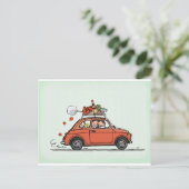 Carte Postale Fiat vintage 500 (Debout devant)