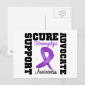 Carte Postale Fibromyalgie Support Advocate Cure (Devant / Derrière)