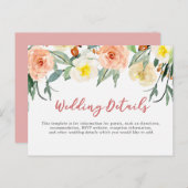 Carte Postale Fiche de mariage floral Watercolo (Devant / Derrière)