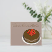 Carte Postale Fiche de recette de gâteau au chocolat (Debout devant)