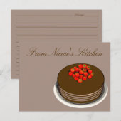 Carte Postale Fiche de recette de gâteau au chocolat (Devant / Derrière)