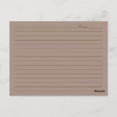 Carte Postale Fiche de recette de gâteau au chocolat (Dos)