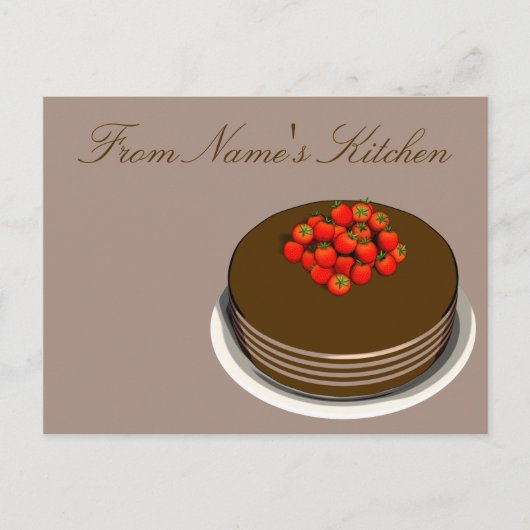 Carte Postale Fiche de recette de gâteau au chocolat (Devant)