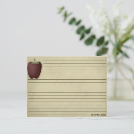 Carte Postale Fiche de recette de pomme (Debout devant)