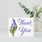 Carte Postale Fiche florale en Merci violet (Debout devant)