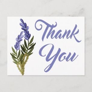 Carte Postale Fiche florale en Merci violet