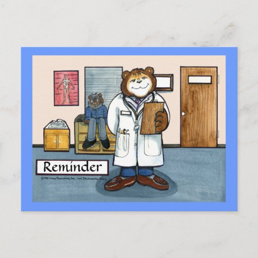 Carte Postale Fiche postale de rappel de rendez-vous chez le méd (Devant)