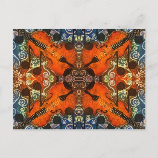 Carte postale Fiddle4 Modèle horizontal (Devant)