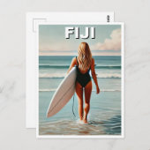 Carte Postale Fidji Surfer Girl (Devant / Derrière)