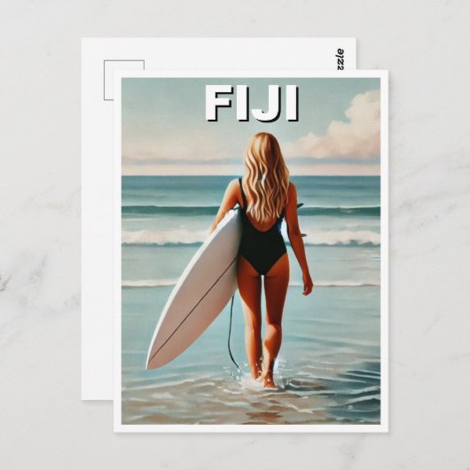 Carte Postale Fidji Surfer Girl (Devant / Derrière)