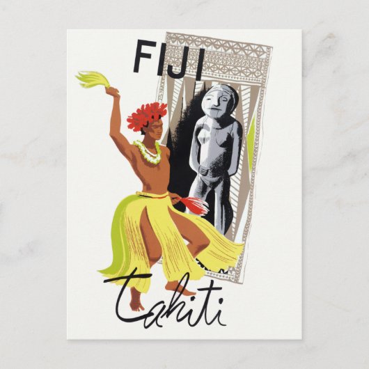 Carte Postale Fidji Tahiti Poster vintage (Devant)