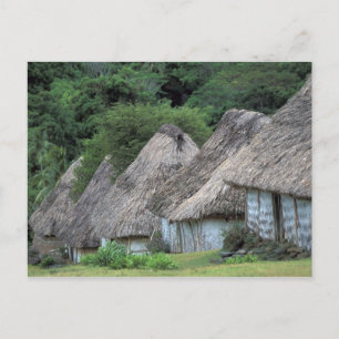 Carte Postale Fidji, Viti, Cases traditionnelles.