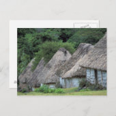 Carte Postale Fidji, Viti, maisons traditionnelles de huttes. (Devant / Derrière)