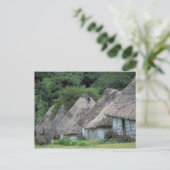 Carte Postale Fidji, Viti, maisons traditionnelles de huttes. (Debout devant)