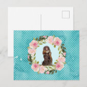 Carte Postale Field Spaniel Motif Faisan (Devant / Derrière)