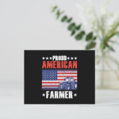Carte Postale Fier American Farmer USA Flag Tractor Farm (Debout devant)