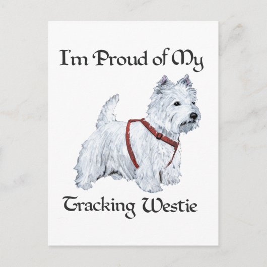 Carte Postale Fier de mon Westie de suivi (Devant)