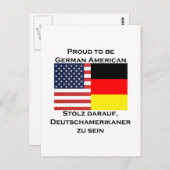 Carte Postale Fier d'être Allemand Américain (Devant / Derrière)