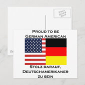 Carte Postale Fier d'être Allemand Américain (Devant / Derrière)