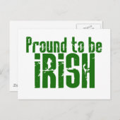 Carte Postale Fier d'être irlandais (Devant / Derrière)
