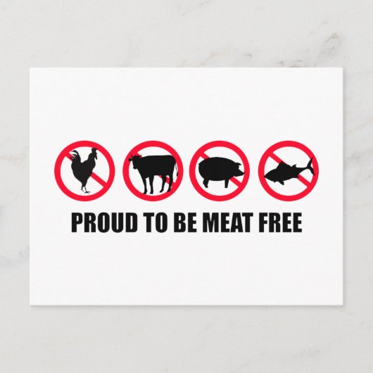 Carte Postale Fier d'être sans viande (Devant)