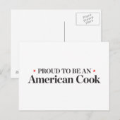 Carte Postale Fier d'être un cuisinier américain (Devant / Derrière)