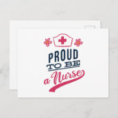 Carte Postale Fier d'être une infirmière (Devant / Derrière)