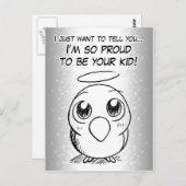 Carte Postale Fier enfant oiseau (Devant / Derrière)