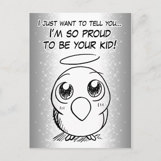 Carte Postale Fier enfant oiseau (Devant)