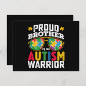 Carte Postale Fier Frère D'Une Famille De Guerriers Autistes (Devant / Derrière)