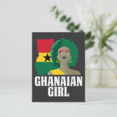 Carte Postale Fier Ghana fille Drapeau Afrique de l'Ouest (Debout devant)